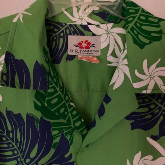 HAWAII MD FASHION MADE MENS ALOHA RESORT BEAUTY MONSTERA TAHITIAN JASMINE 2XL - Picture 4 of 10